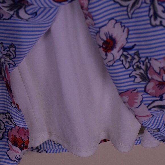 Women's As U Wish Blue Floral 3/4 Sleeve Lined Midi Dress - Size S - Picture 7 of 8